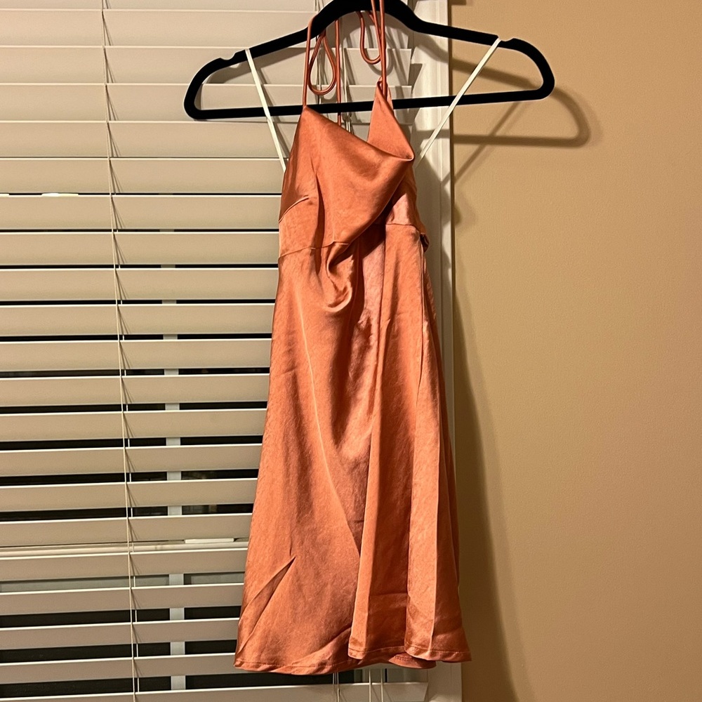 brand new never worn silk dress! very trendy